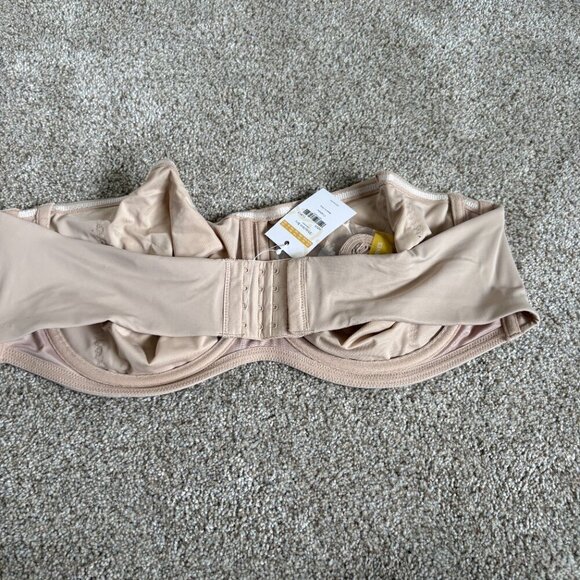 Delimira Women's Underwire Strapless Bra 44DD Cashew NWT Removable Straps - Picture 4 of 7